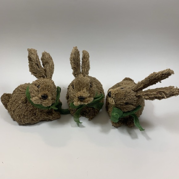 Pier1 Other - Pier 1 Imports Bristle Bunnies Easter Decoration Whimsical Centerpiece 3-Piece